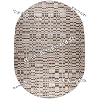 Ковер в гостиную дизайн 24 Бежево-коричневый Овал