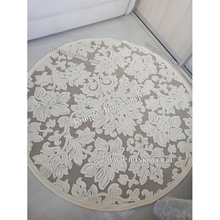 Тонкий Ковер Из Вискозы Круг Арт 30540