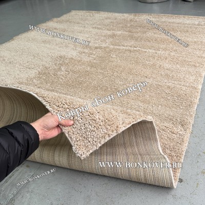 Однотонный длинноворсный ковер New 03 Бежевый